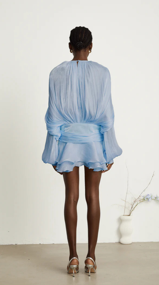 Selena Pleated Ruffle Mini Dress