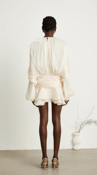 Selena Pleated Ruffle Mini Dress
