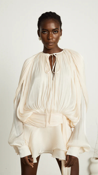 Selena Pleated Ruffle Mini Dress
